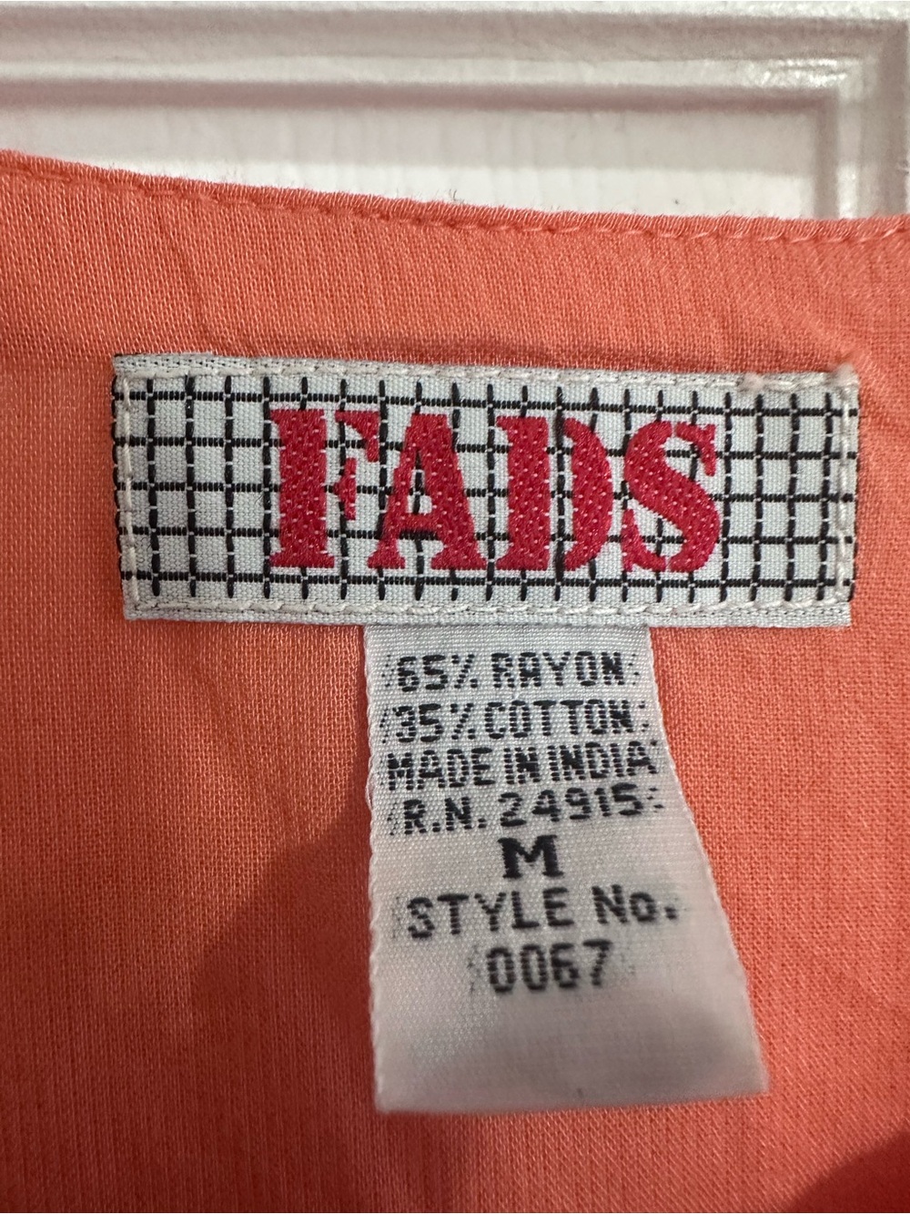 Fads Embroidered Boho Peasant Salmon/coral Midi Dress M Vintage 90s - Picture 7 of 8